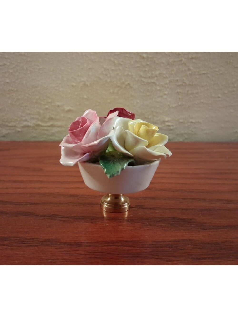 Lamp Finial Flowers In Basket Floral Shade Topper Handcrafted Colorful